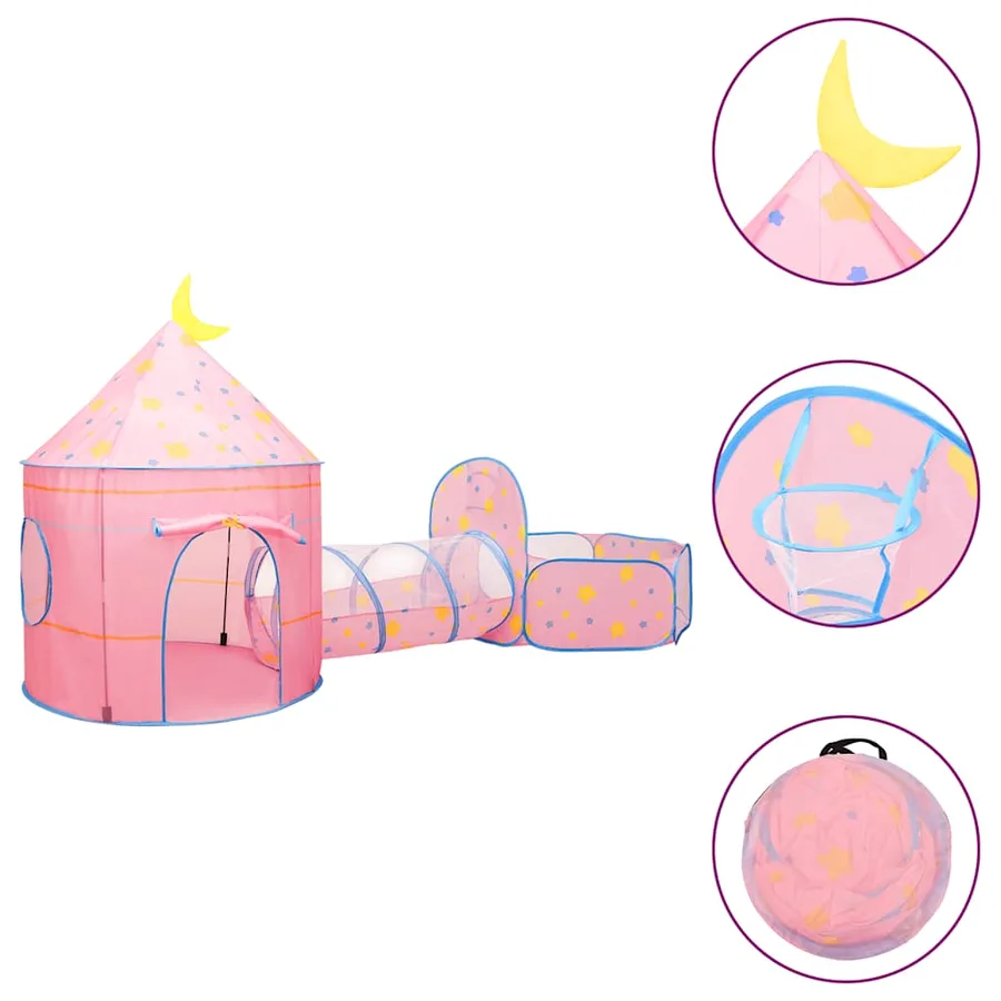 Tente de jeu pour enfants Rose 301x120x128 cm - 2