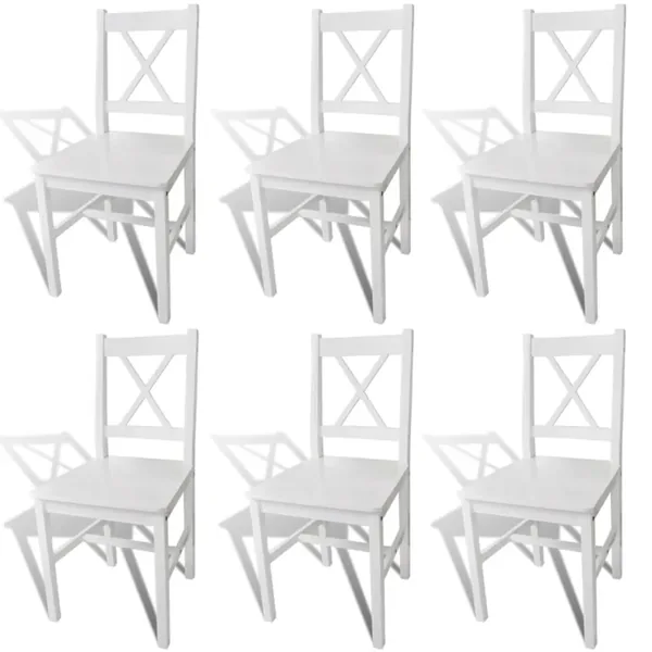 Chaises à manger lot de 6 blanc pinède