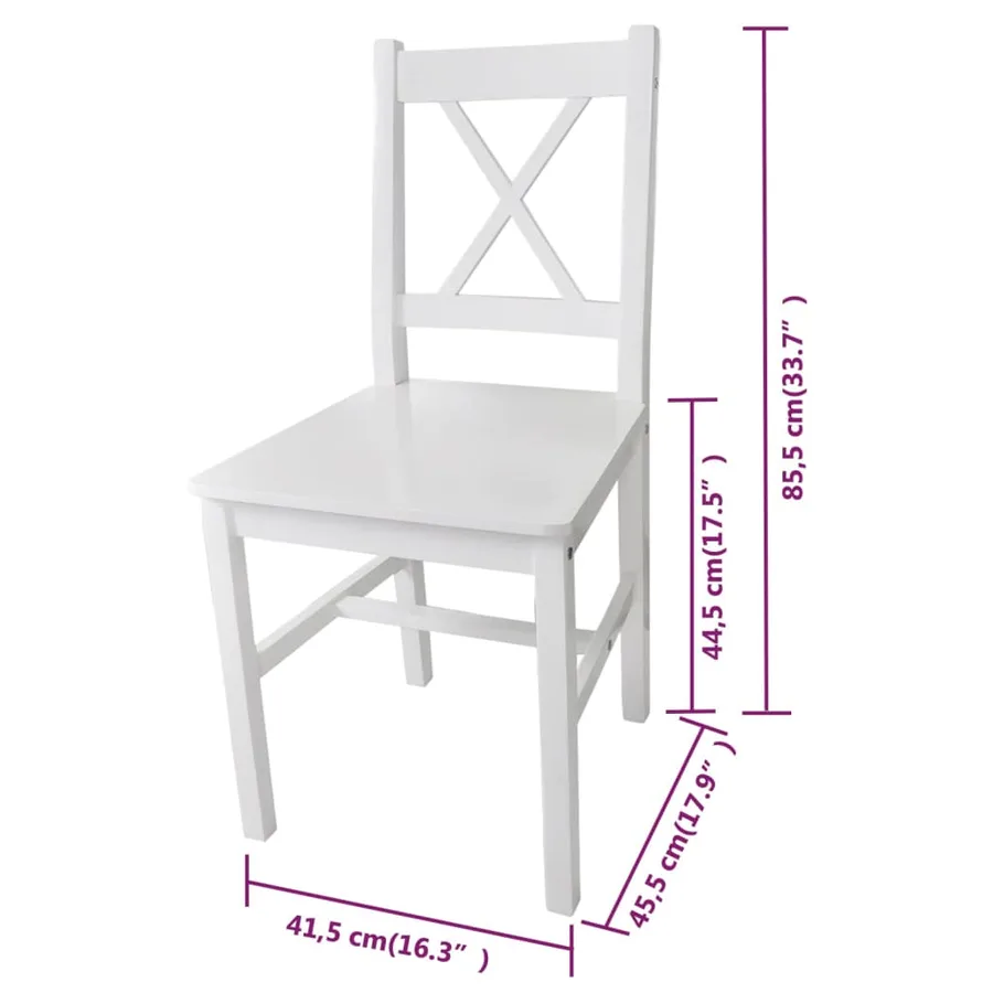 Chaises à manger lot de 6 blanc pinède - 5