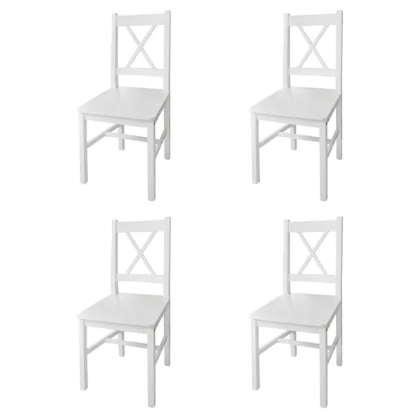 Chaises à manger lot de 4 blanc bois de pin
