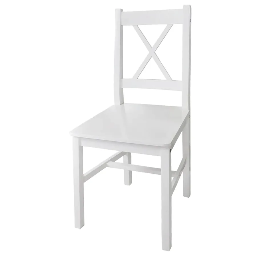 Chaises à manger lot de 4 blanc bois de pin - 2