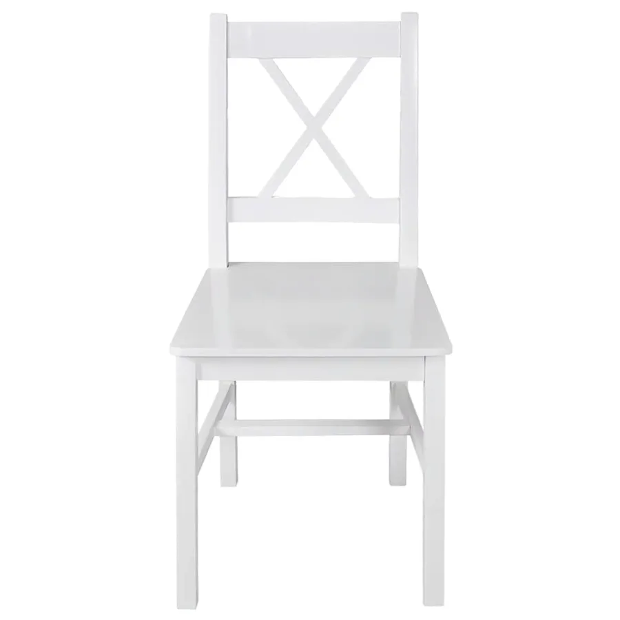 Chaises à manger lot de 4 blanc bois de pin - 3