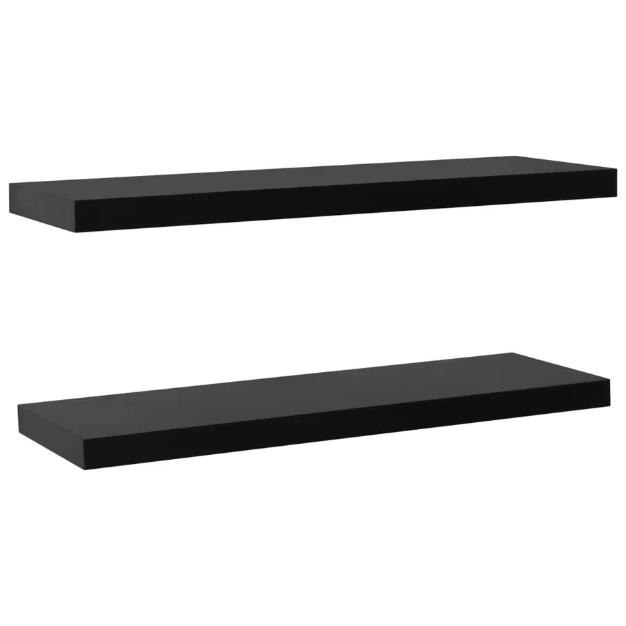 Étagères murales flottantes 2 pcs Noir 120x20x3,8 cm - 2