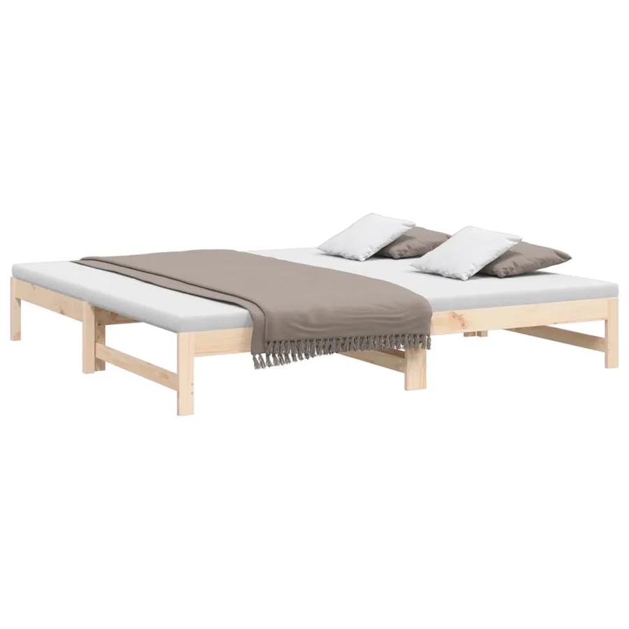 Lit coulissant sans matelas 2x(80x200) cm Bois de pin massif - 3