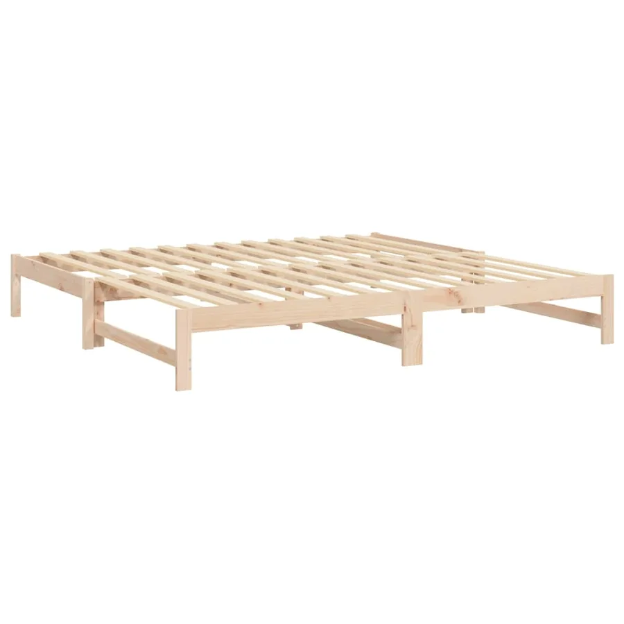 Lit coulissant sans matelas 2x(80x200) cm Bois de pin massif - 7