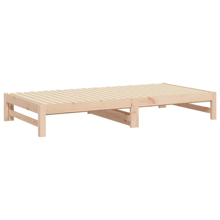 Lit coulissant sans matelas 2x(80x200) cm Bois de pin massif - 8