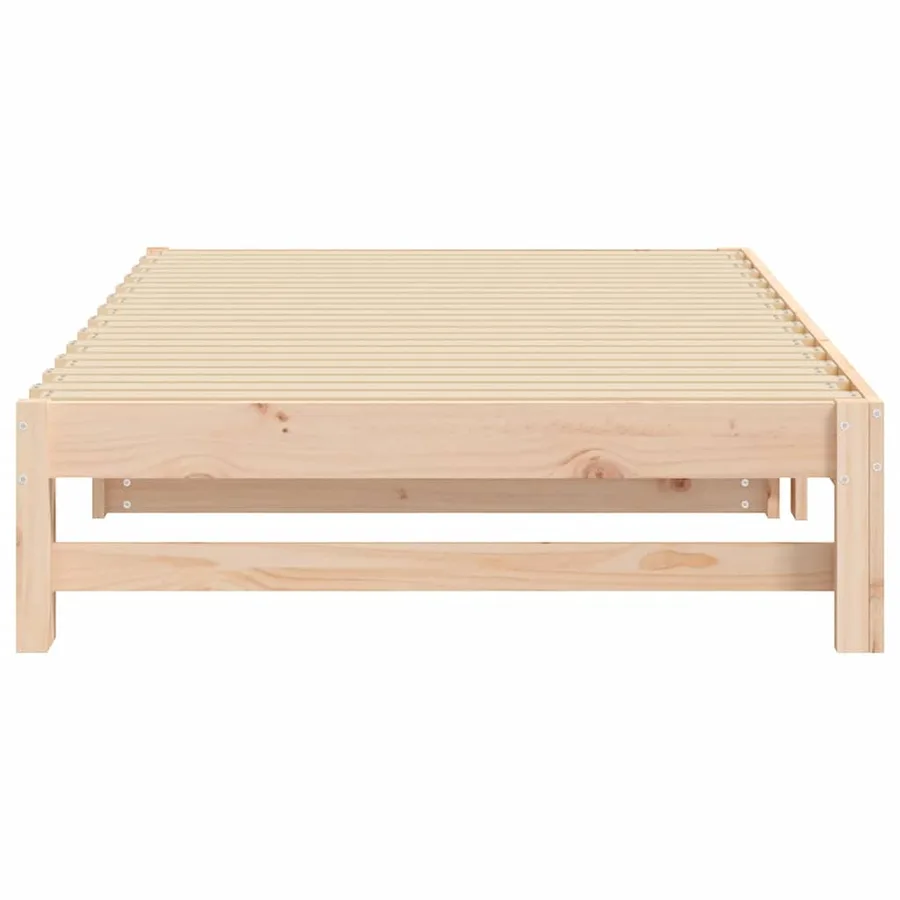Lit coulissant sans matelas 2x(80x200) cm Bois de pin massif - 9