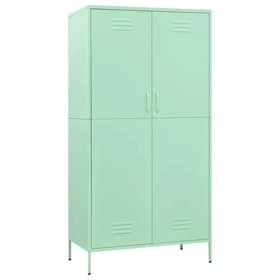 Garde-robe Vert menthe 90x50x180 cm Acier - 2