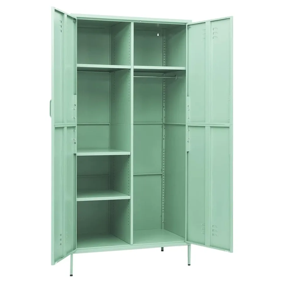 Garde-robe Vert menthe 90x50x180 cm Acier - 6