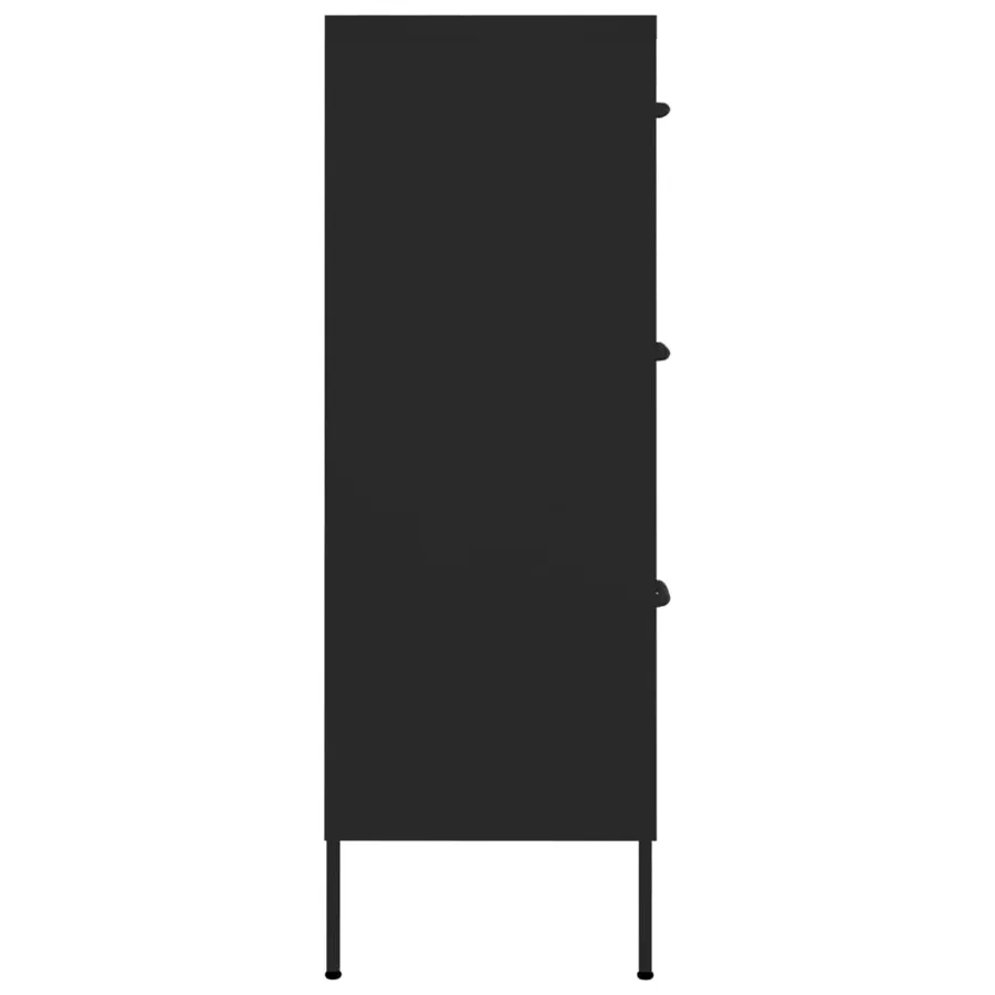 Armoire à tiroirs Noir 80x35x101,5 cm Acier - 4