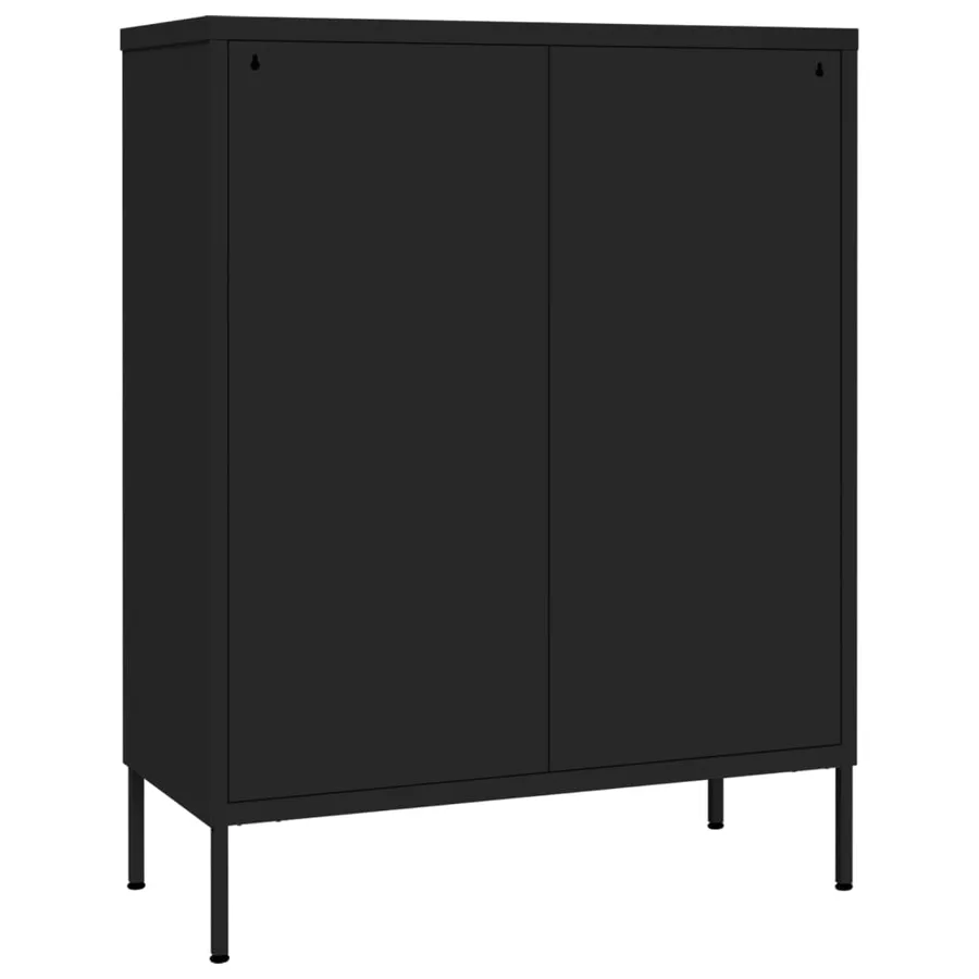 Armoire à tiroirs Noir 80x35x101,5 cm Acier - 5