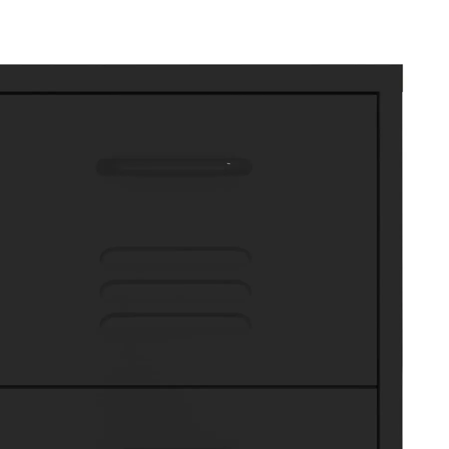 Armoire à tiroirs Noir 80x35x101,5 cm Acier - 7