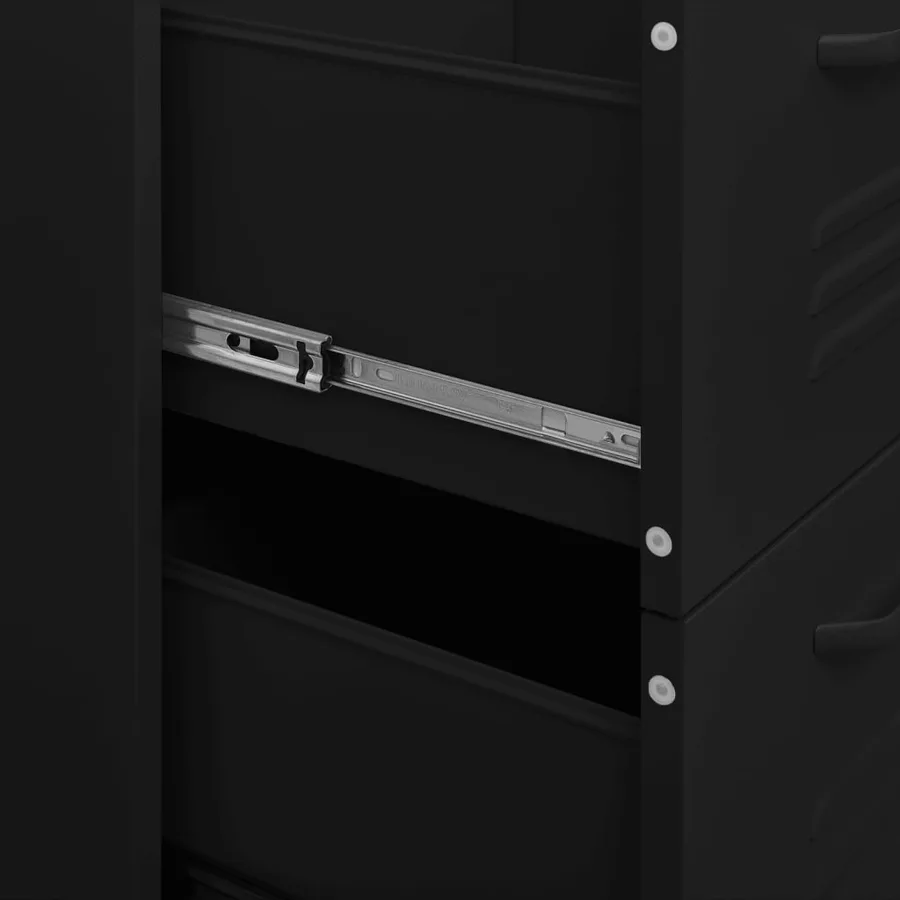 Armoire à tiroirs Noir 80x35x101,5 cm Acier - 8