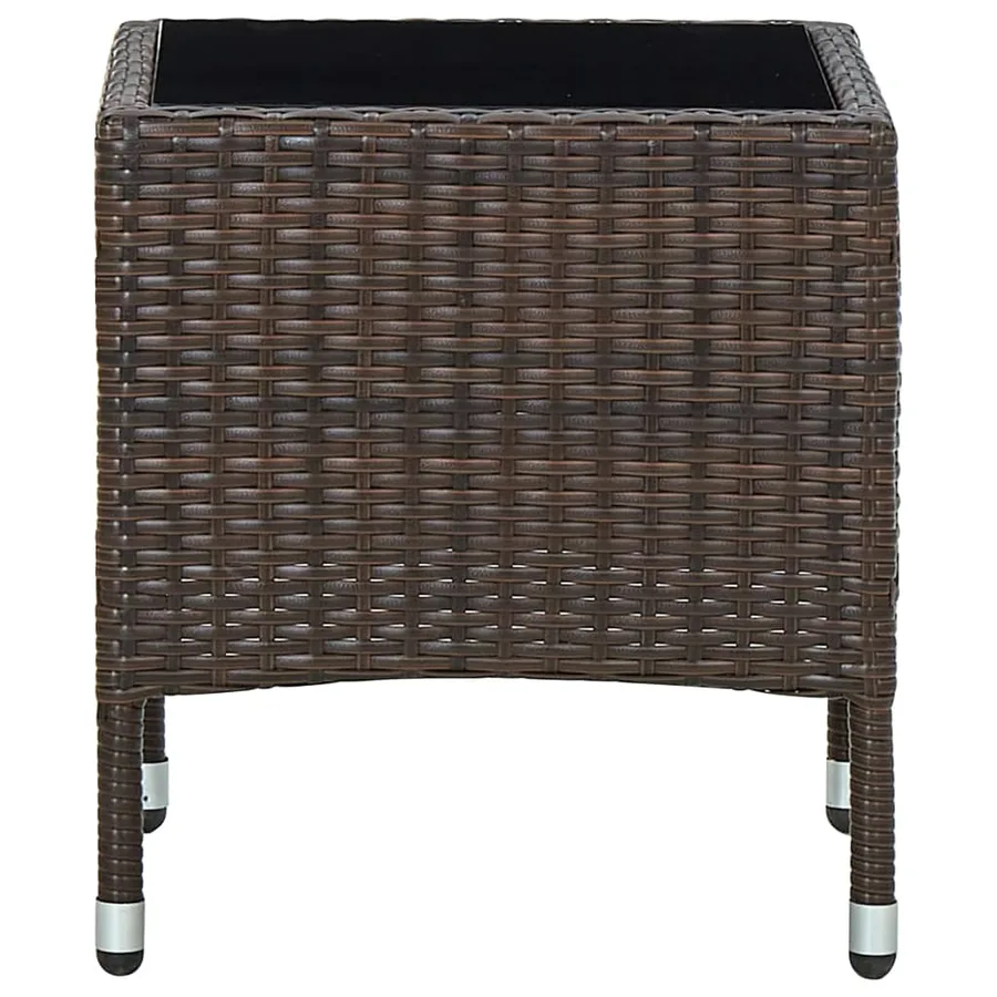 Table de jardin Marron 40x40x45 cm Résine tressée - 2