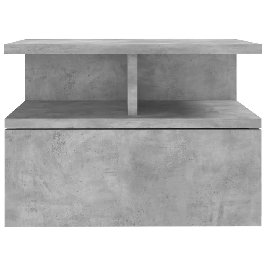 Table de chevet flottante Gris béton Bois d'ingénierie - 4