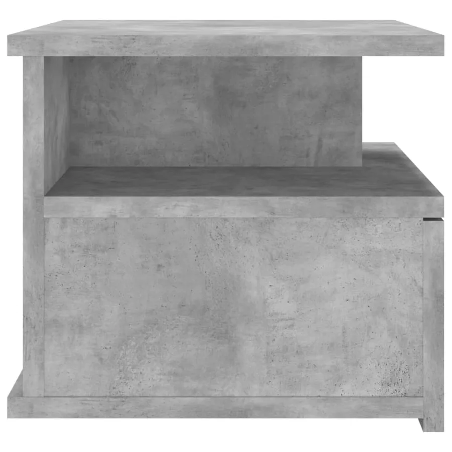 Table de chevet flottante Gris béton Bois d'ingénierie - 5