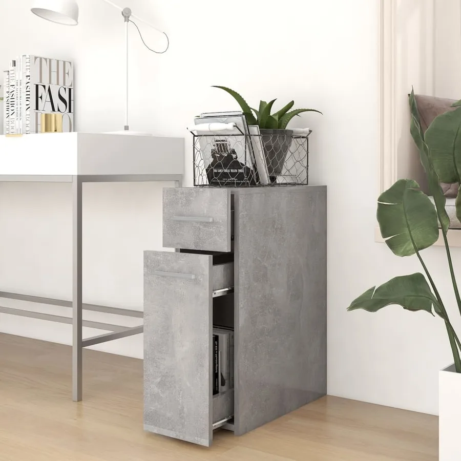 Armoire d'apothicaire Gris béton 20x45,5x60 cm Bois ingénierie - 3