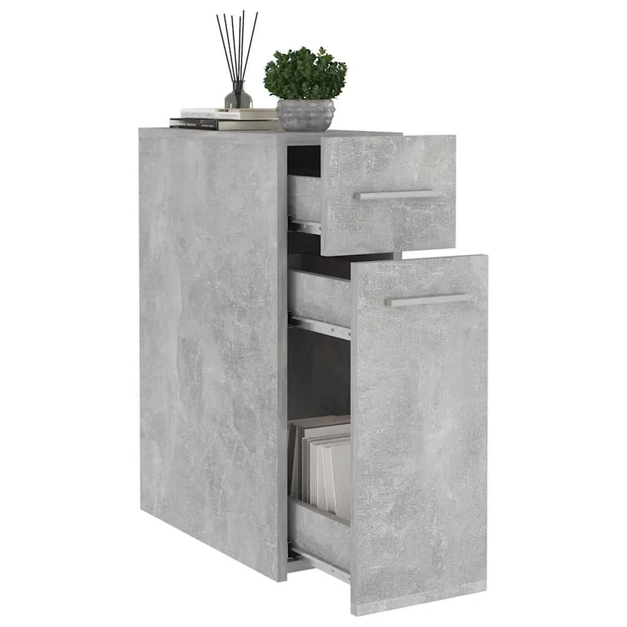 Armoire d'apothicaire Gris béton 20x45,5x60 cm Bois ingénierie - 4