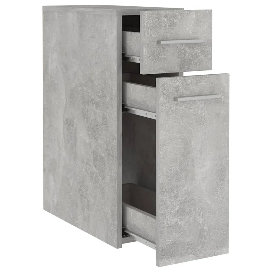 Armoire d'apothicaire Gris béton 20x45,5x60 cm Bois ingénierie - 5