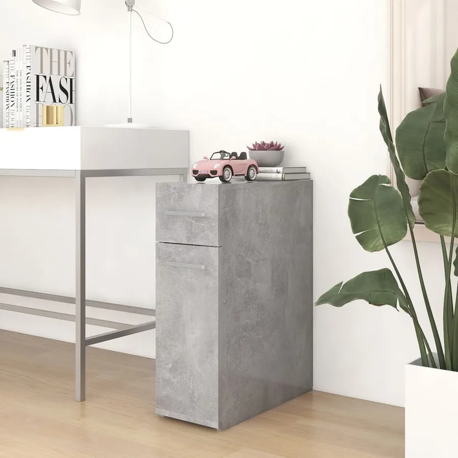 Armoire d'apothicaire Gris béton 20x45,5x60 cm Bois ingénierie - 8