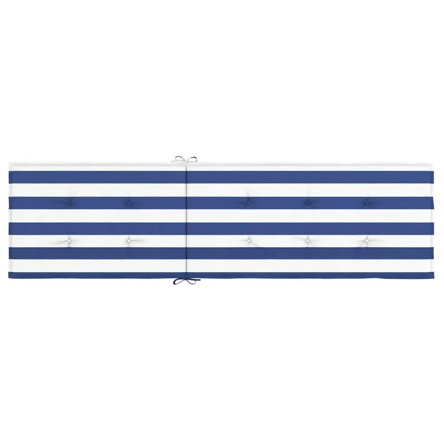 Coussin de chaise longue rayures bleues/blanches tissu oxford - 5