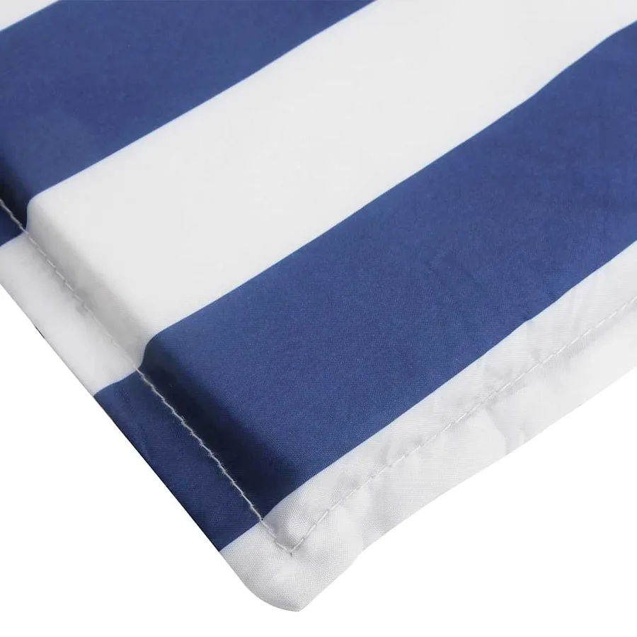 Coussin de chaise longue rayures bleues/blanches tissu oxford - 6