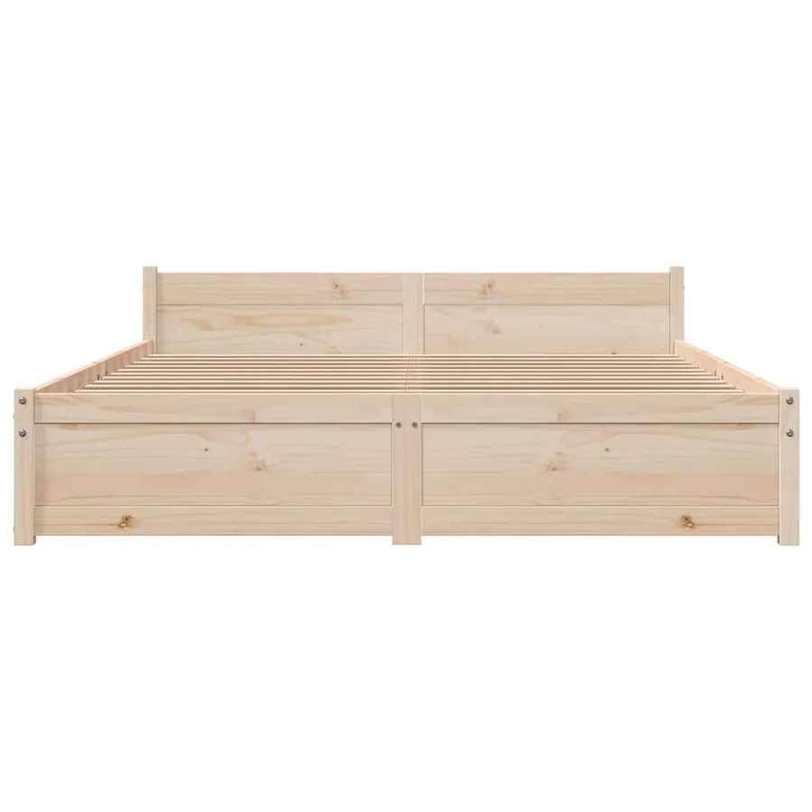 Cadre de lit sans matelas bois massif 140x200 cm - 4