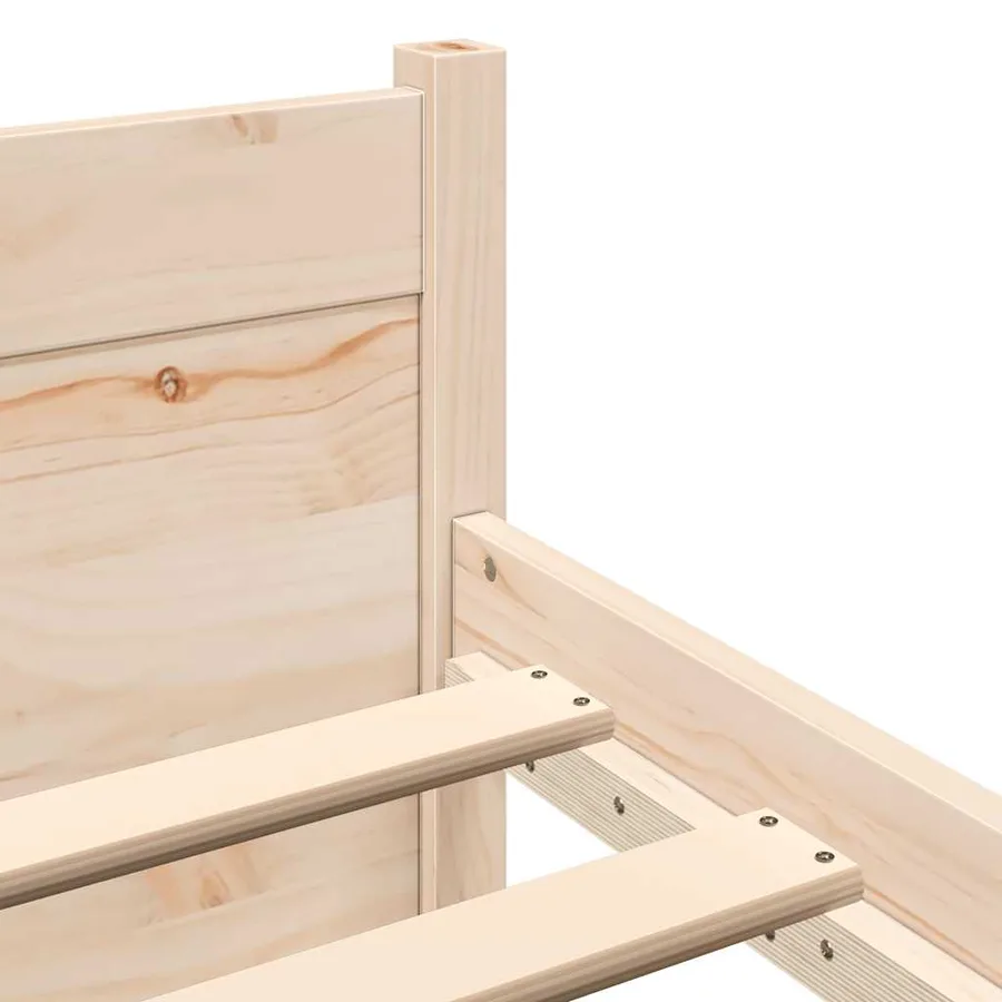 Cadre de lit sans matelas bois massif 140x200 cm - 6