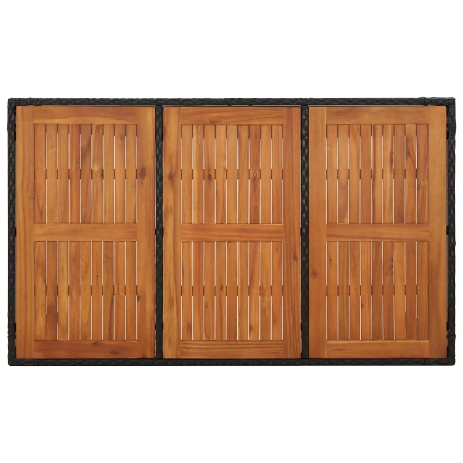 Ensemble à manger de jardin coussins 5pcs Noir Résine tressée - 9