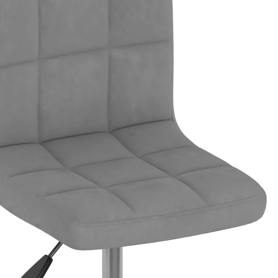 Tabouret de bar pivotant Gris clair Velours - 7