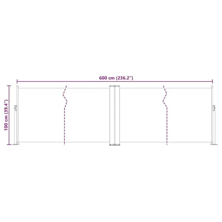 Auvent latéral rétractable Crème 100 x 600 cm - 13