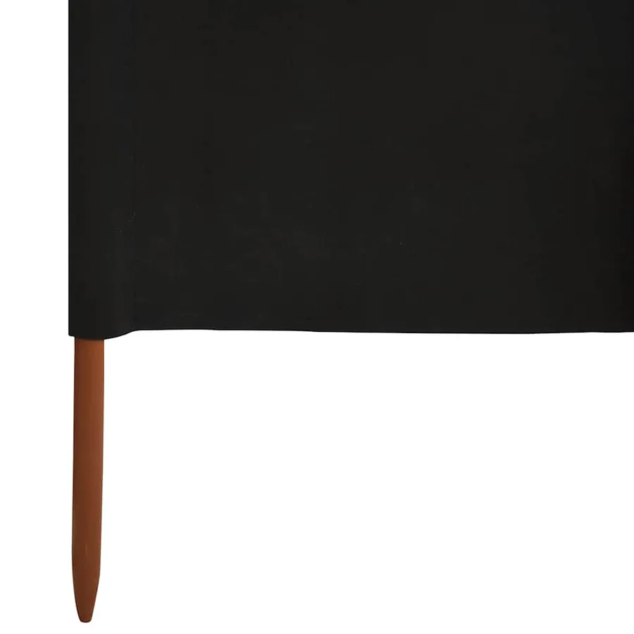 Paravent 5 panneaux Tissu 600 x 120 cm Noir - 5