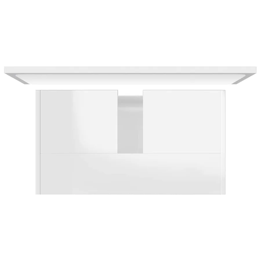 Meubles de salle de bain Blanc brillant Bois d'ingénierie - 7