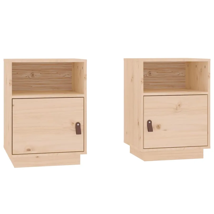 Tables de chevet 2 pcs 40x34x55 cm Bois de pin massif - 2