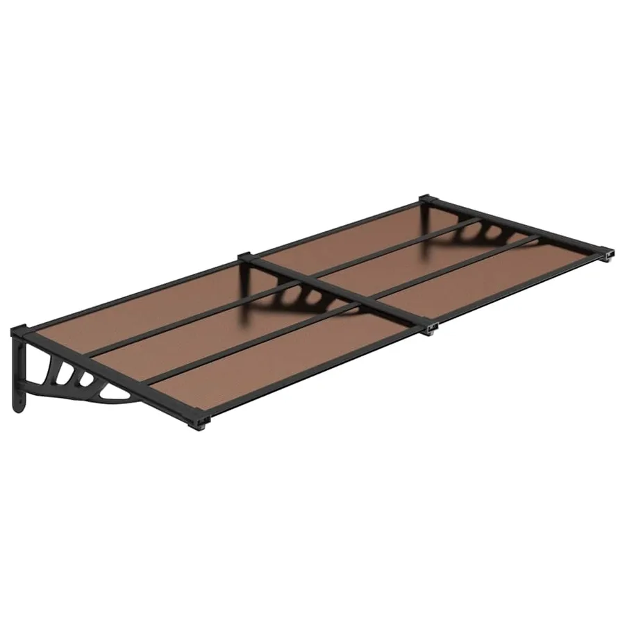 Auvent de porte Noir 152,5x90 cm Polycarbonate - 2