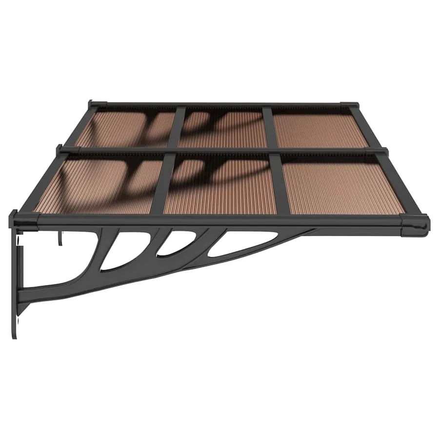 Auvent de porte Noir 152,5x90 cm Polycarbonate - 4