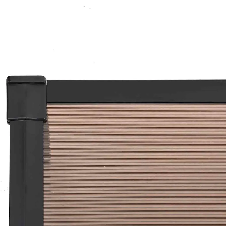 Auvent de porte Noir 152,5x90 cm Polycarbonate - 5