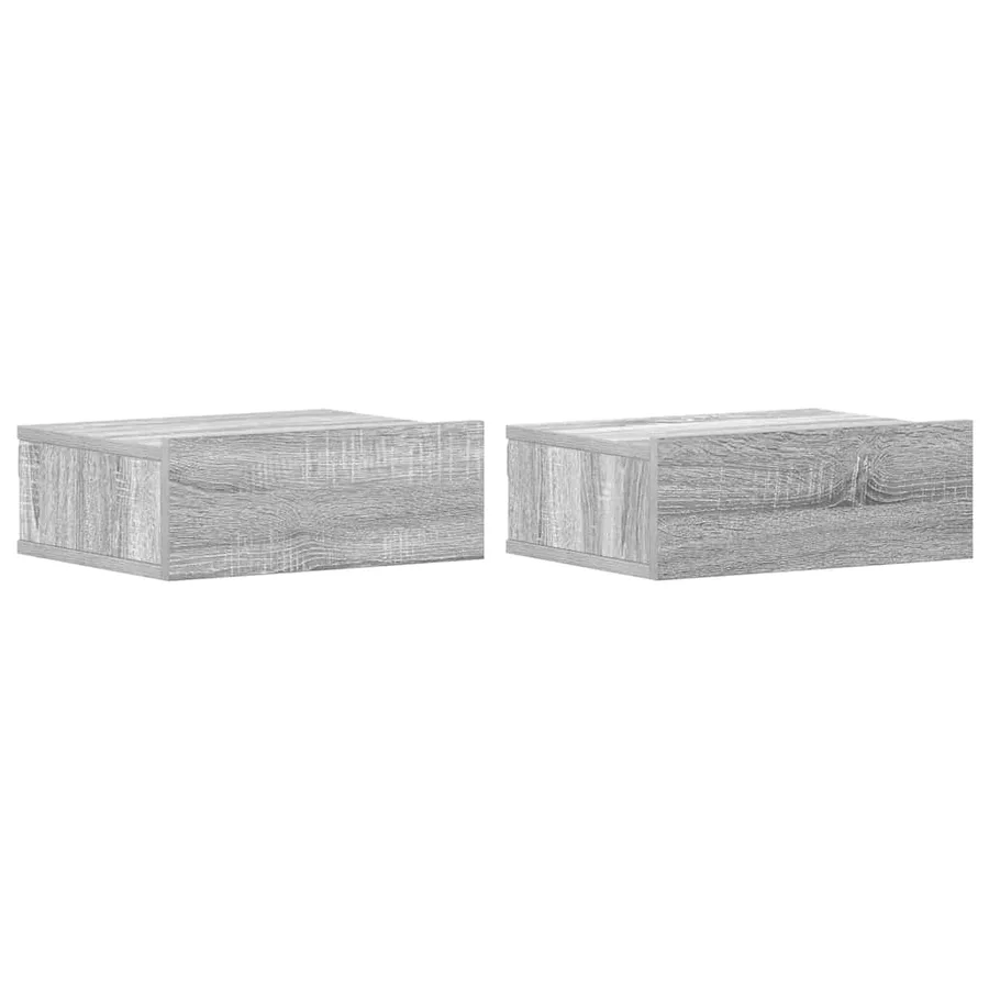 Tables de chevet flottantes 2 pcs Sonoma gris 40x30x15 cm - 2