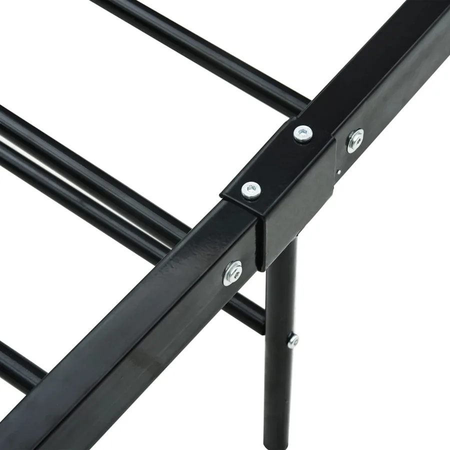 Cadre de lit sans matelas noir métal 90x200 cm - 6