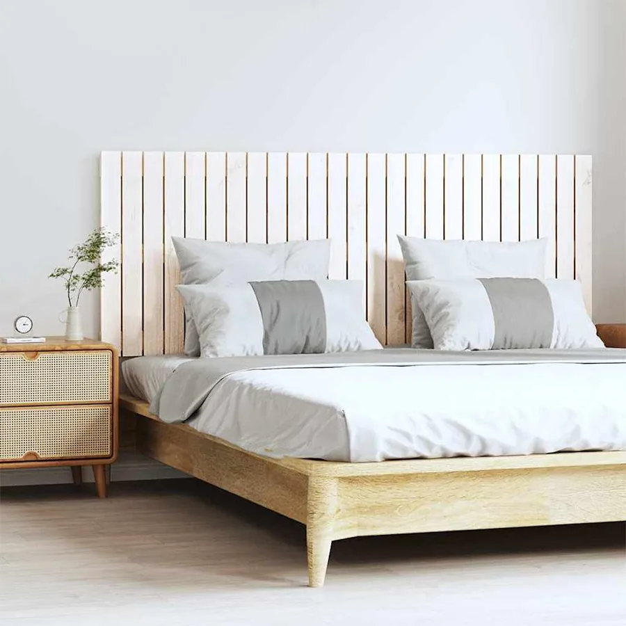 Tête de lit murale Blanc 159,5x3x60 cm Bois massif de pin