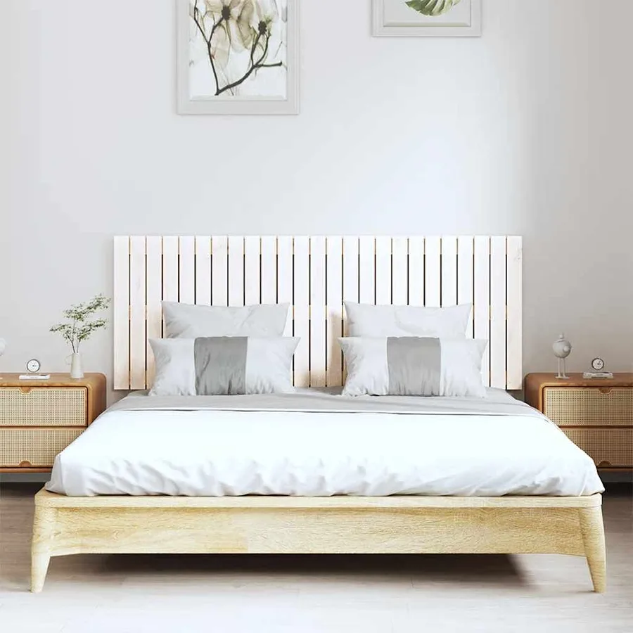 Tête de lit murale Blanc 159,5x3x60 cm Bois massif de pin - 3