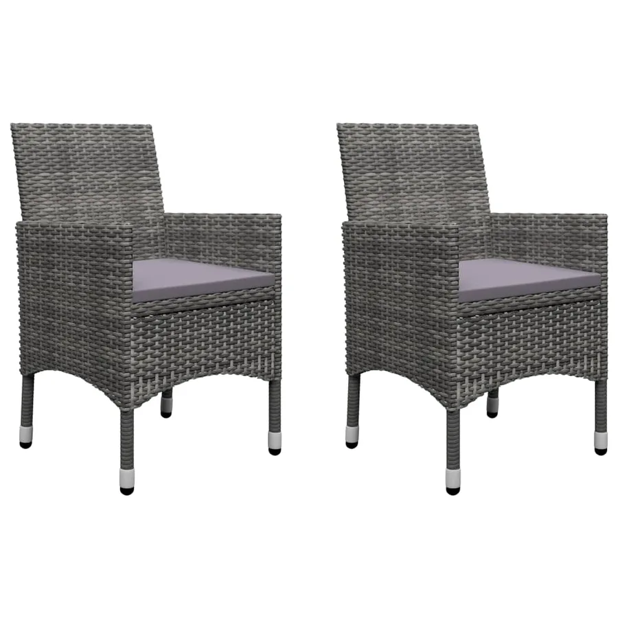 Ensemble à manger de jardin 3 pcs Gris - 2