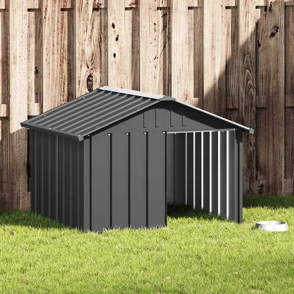 Niche pour chien Anthracite 116,5x103x81,5 cm Acier galvanisé