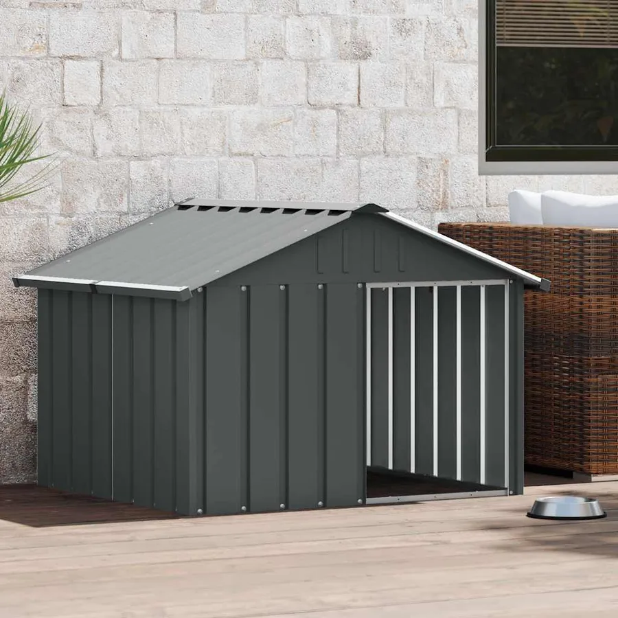 Niche pour chien Anthracite 116,5x103x81,5 cm Acier galvanisé - 3