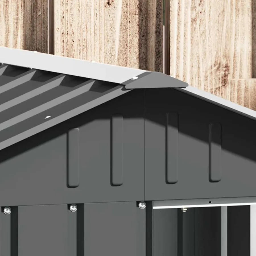Niche pour chien Anthracite 116,5x103x81,5 cm Acier galvanisé - 4