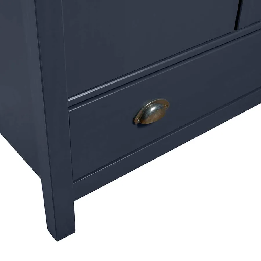 Garde-robe à 2 portes Hill Gris 89x50x170cm Bois de pin solide - 4