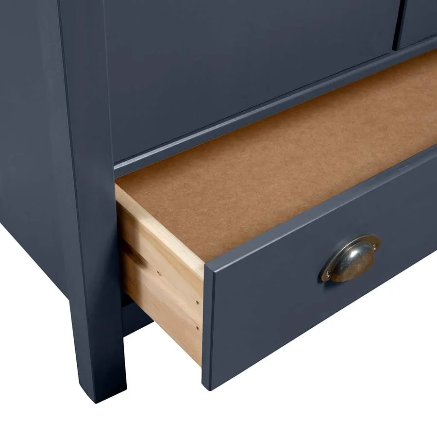 Garde-robe à 2 portes Hill Gris 89x50x170cm Bois de pin solide - 5