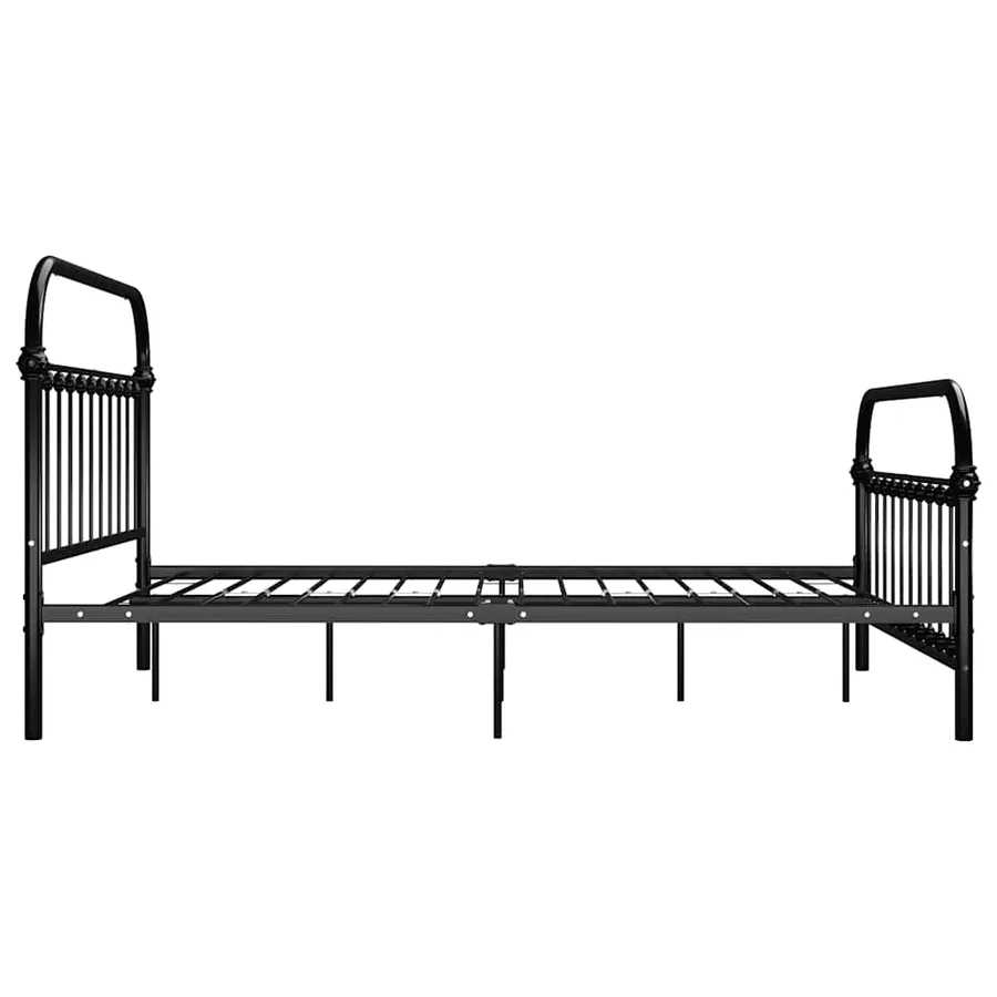 Cadre de lit sans matelas et tête de lit noir 160x200 cm métal - 4