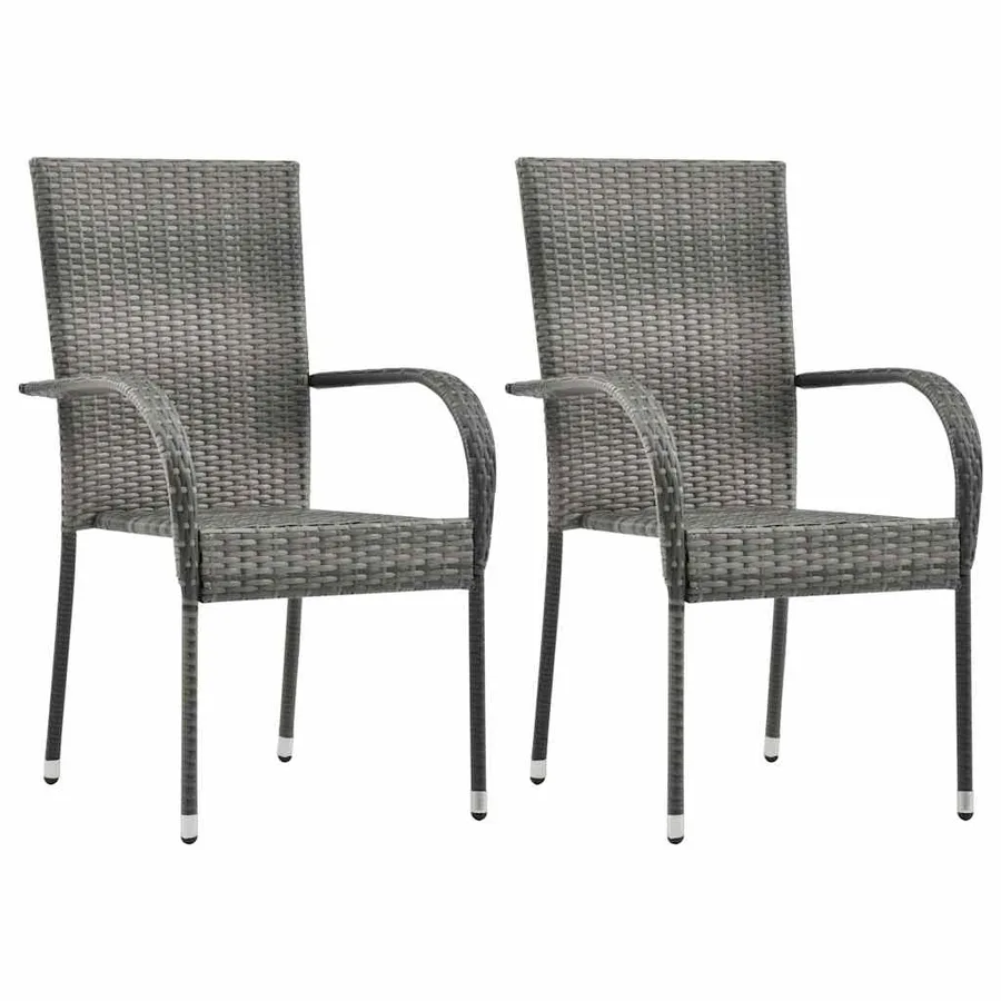 Ensemble à manger de jardin 3 pcs Gris - 2
