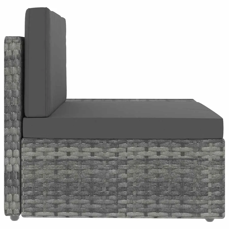 Salon de jardin 5 pcs Résine tressée Gris - 11